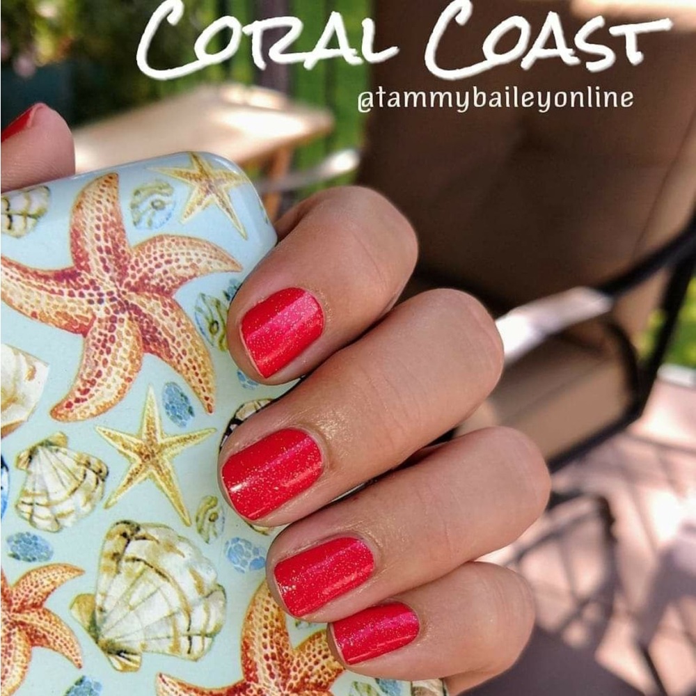 *Retired, HTF* Color Street: Coral Coast | Orange Gold Glitter Summer Beach - Picture 5 of 12